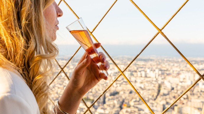 Champagne toast at the summit